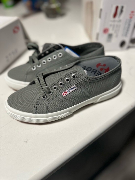 Superga Shoes - Superga Grey Canvas Low-Top Sneakers